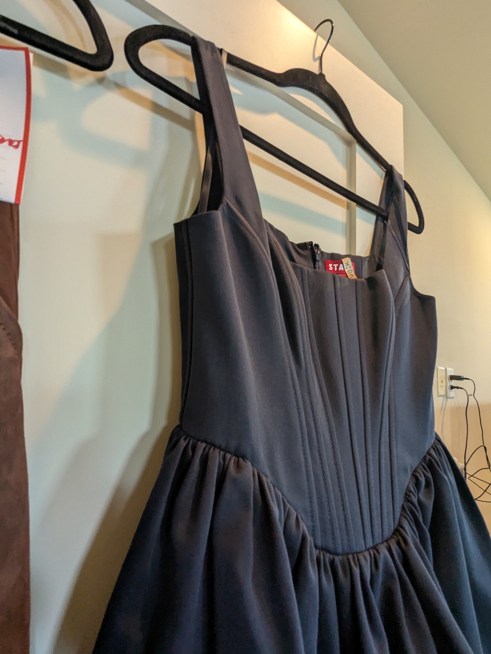 STAUD Landscape Dress Navy Size 2 Corset Tulle Mini Dress